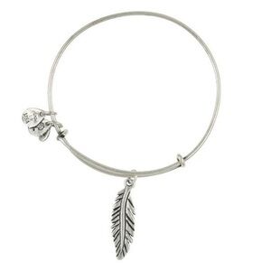 Alex and Ani Feather Charm Bangle Bracelet in Silver
